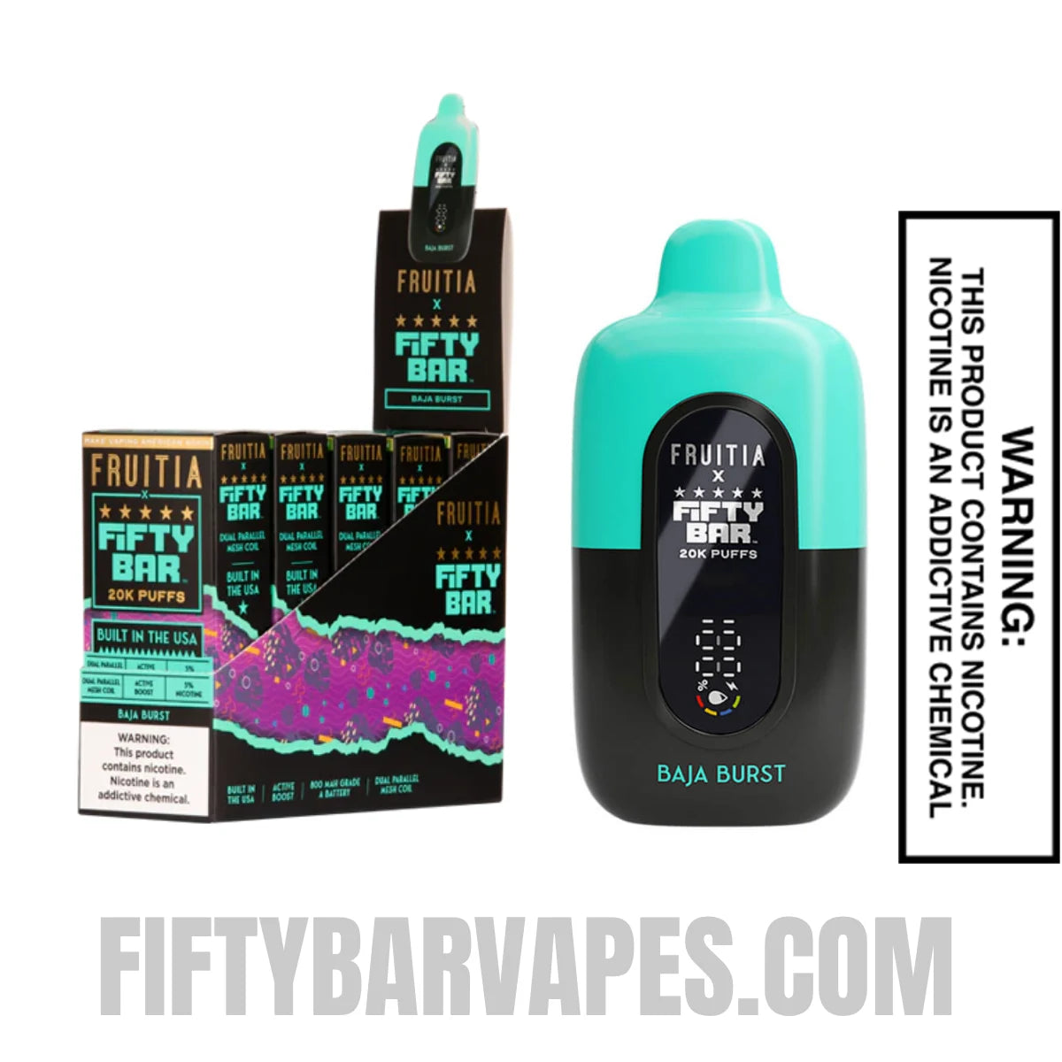 Baja Burst Fruitia X Fifty Bar 20K Vape With Bundle Pack Baja Burst Fruitia X Fifty Bar 20K Vape With Bundle Pack