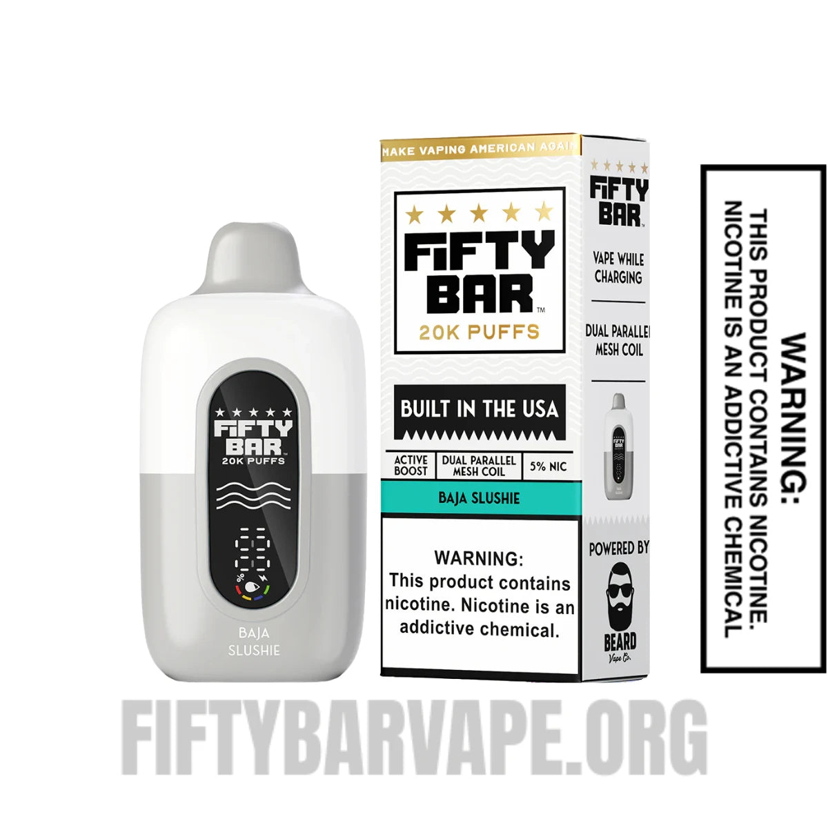 Baja Slushie Fifty Bar 20K Disposable Vape With Package Box Baja Slushie Fifty Bar 20K Disposable Vape With Package Box