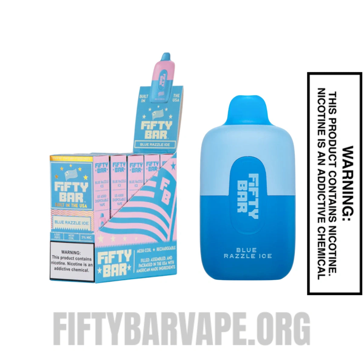 Blue Razzle Ice Fifty Bar Disposable VapeWith Bundle Pack Blue Razzle Ice Fifty Bar Disposable VapeWith Bundle Pack