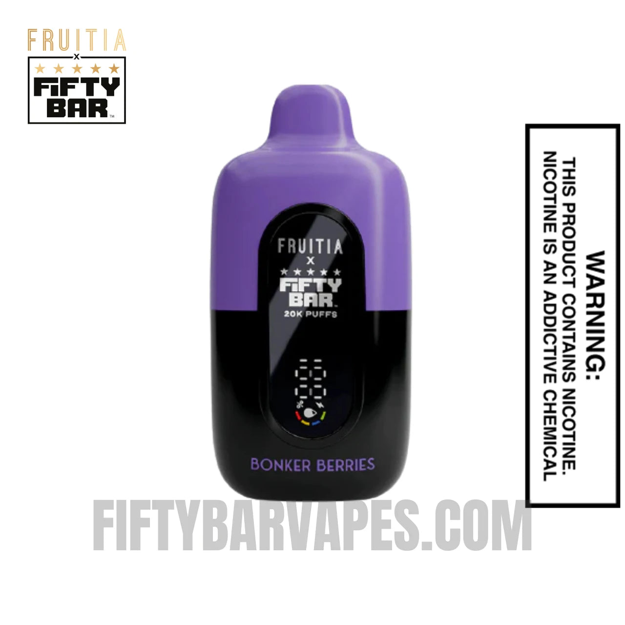 Bonker Berries Fruitia X Fifty Bar 20K Vape Bonker Berries Fruitia X Fifty Bar 20K Vape