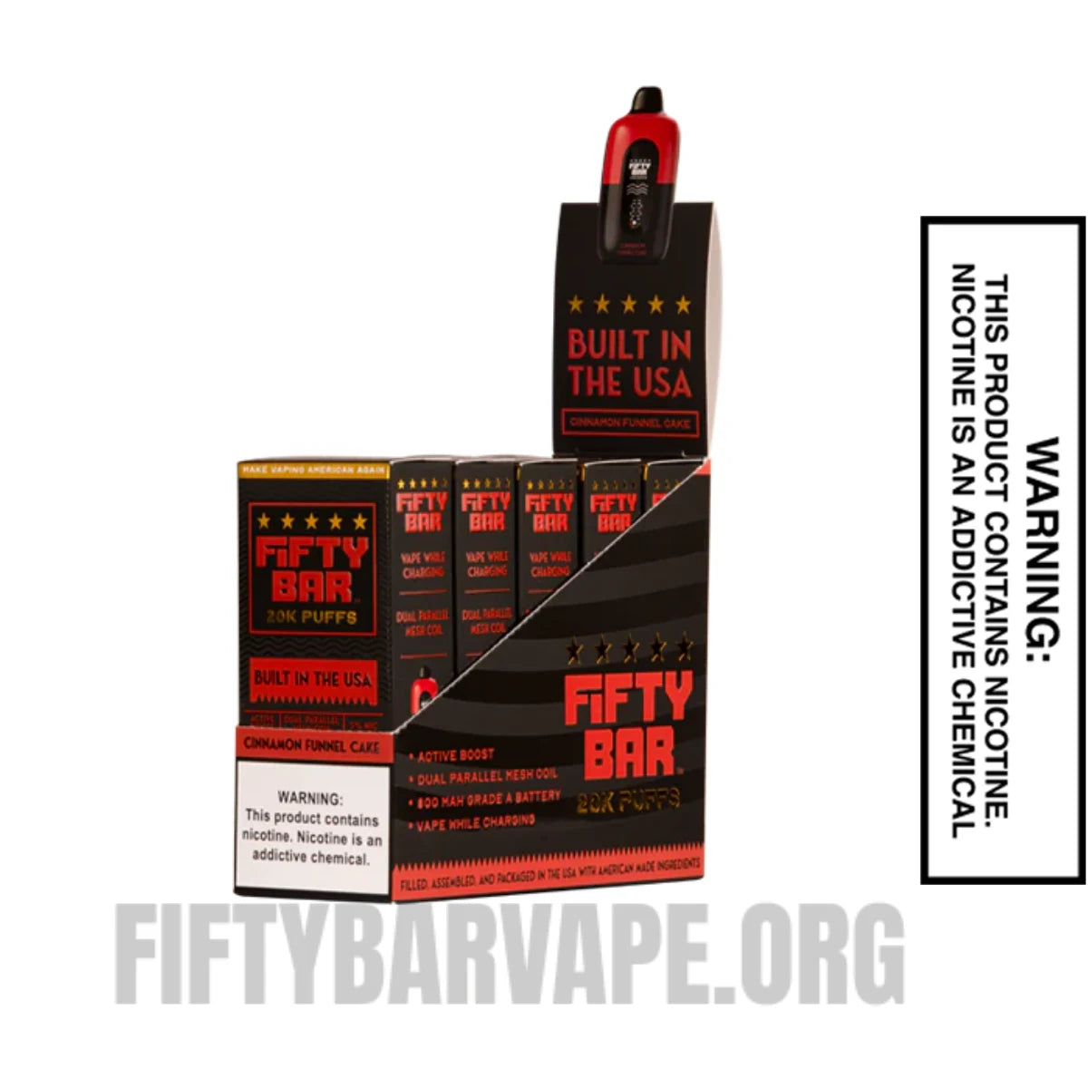 Cinnamon Funnel Cake Fifty Bar 20K Disposable Vape With Bundle Pack Cinnamon Funnel Cake Fifty Bar 20K Disposable Vape With Bundle Pack