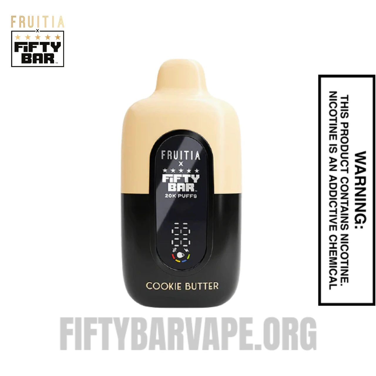 Cookie Butter Fruitia X Fifty Bar 20K Vape Cookie Butter Fruitia X Fifty Bar 20K Vape