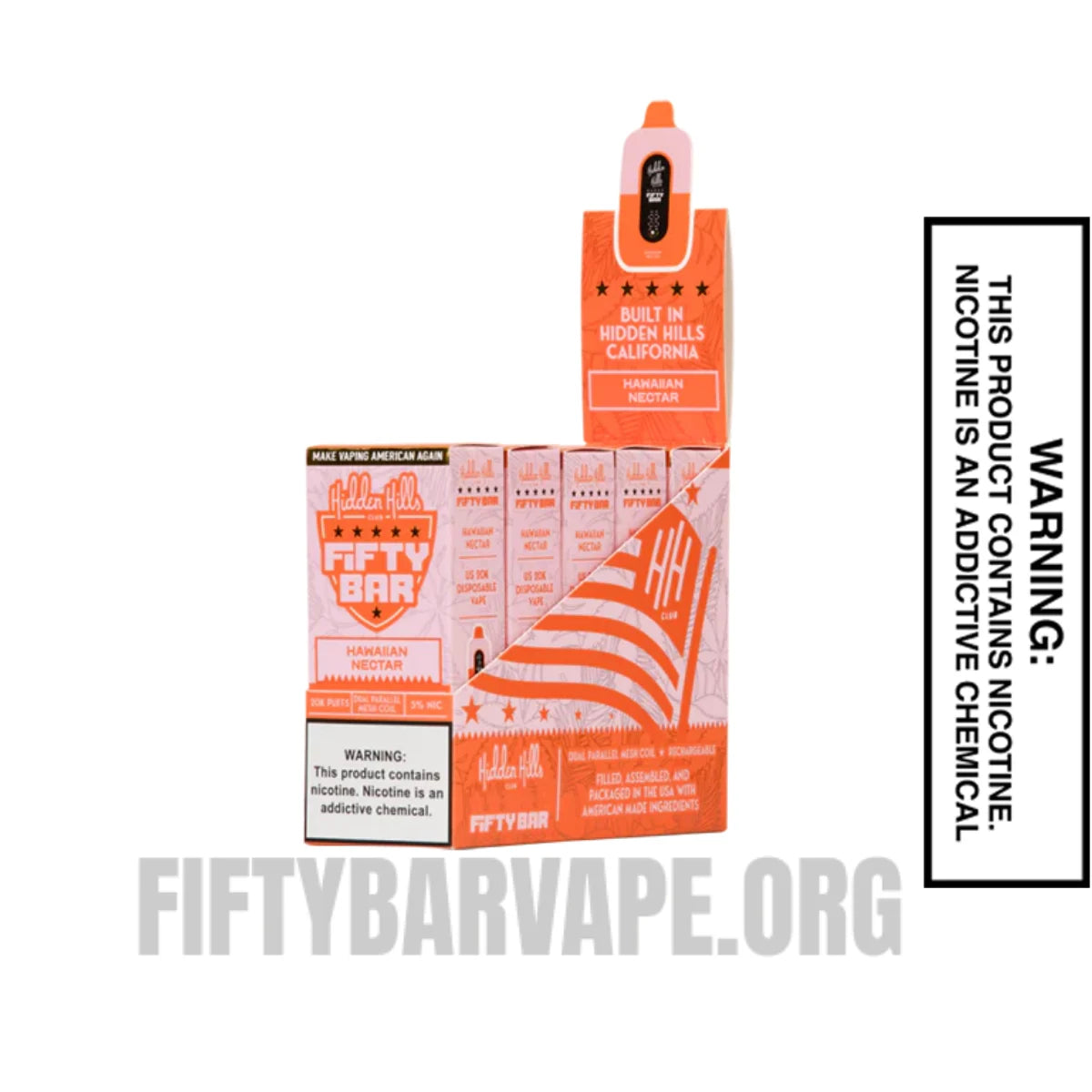Hawaiian Nectar Hidden Hills X Fifty Bar 20K Vape With Bundle Pack Hawaiian Nectar Hidden Hills X Fifty Bar 20K Vape With Bundle Pack