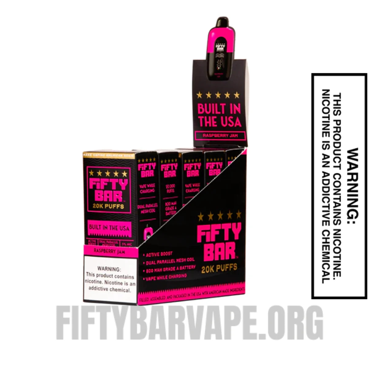 Raspberry Jam Fifty Bar 20K Disposable Vape With Bundle Pack Raspberry Jam Fifty Bar 20K Disposable Vape With Bundle Pack
