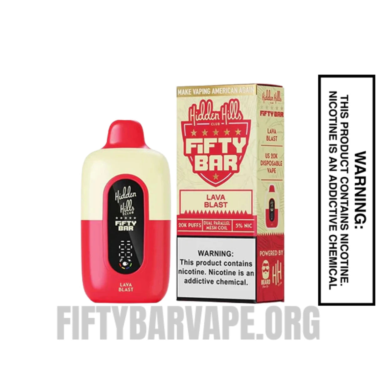 Lava Blast Hidden Hills X Fifty Bar 20K Vape With Package Box Lava Blast Hidden Hills X Fifty Bar 20K Vape With Package Box