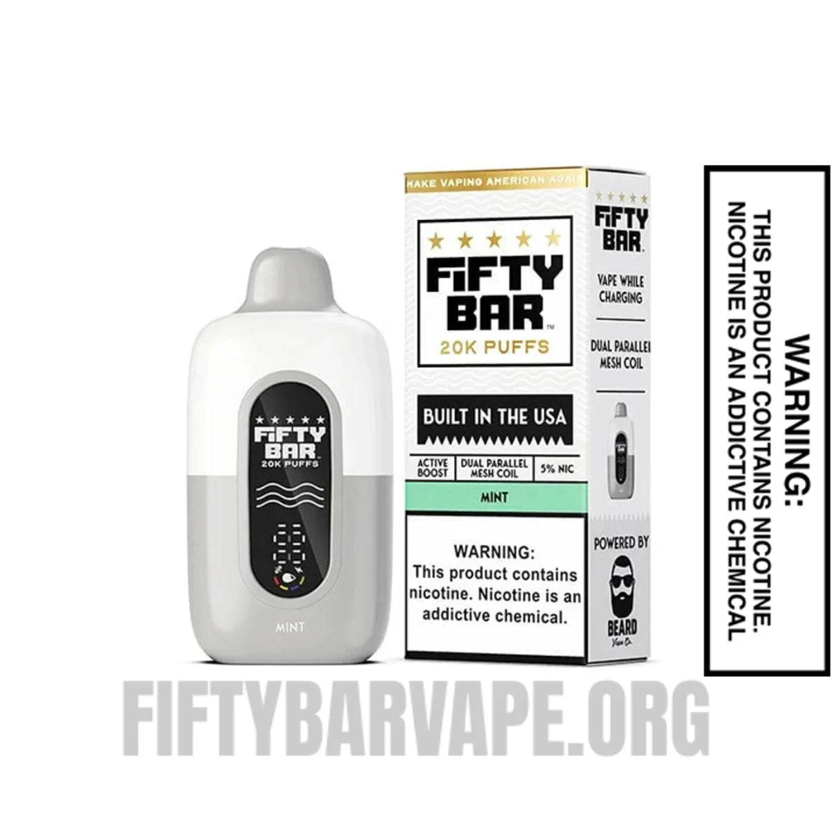 Mint Fifty Bar 20K Disposable Vape With Package Box Mint Fifty Bar 20K Disposable Vape With Package Box