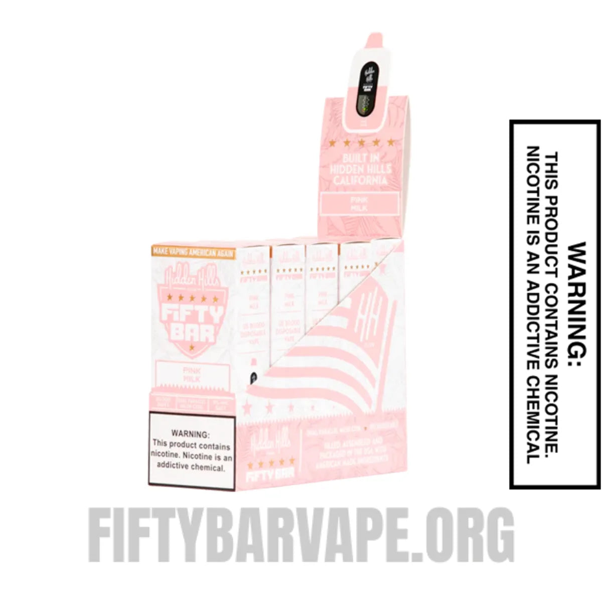 Pink Milk Hidden Hills X Fifty Bar 20K Vape With Bundle Pack Pink Milk Hidden Hills X Fifty Bar 20K Vape With Bundle Pack
