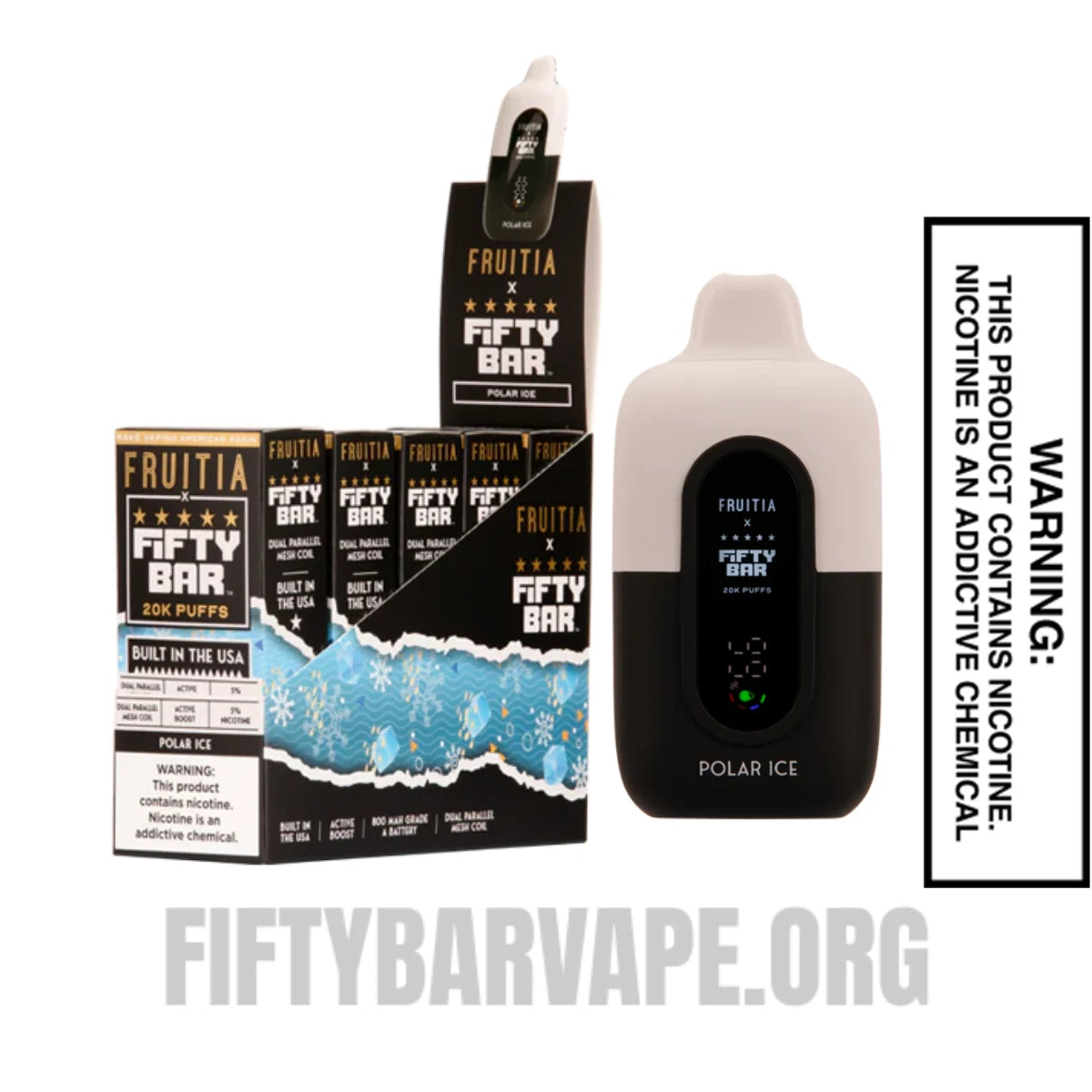 Polar Ice Fruitia X Fifty Bar 20K Vape With Bundle Pack Polar Ice Fruitia X Fifty Bar 20K Vape With Bundle Pack