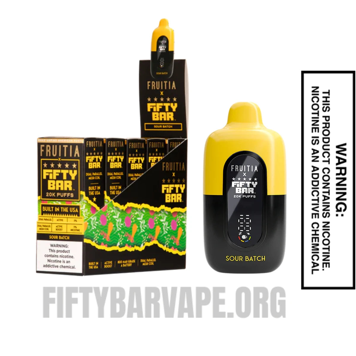 Sour Batch Fruitia X Fifty Bar 20K Vape With Bundle Pack Sour Batch Fruitia X Fifty Bar 20K Vape With Bundle Pack