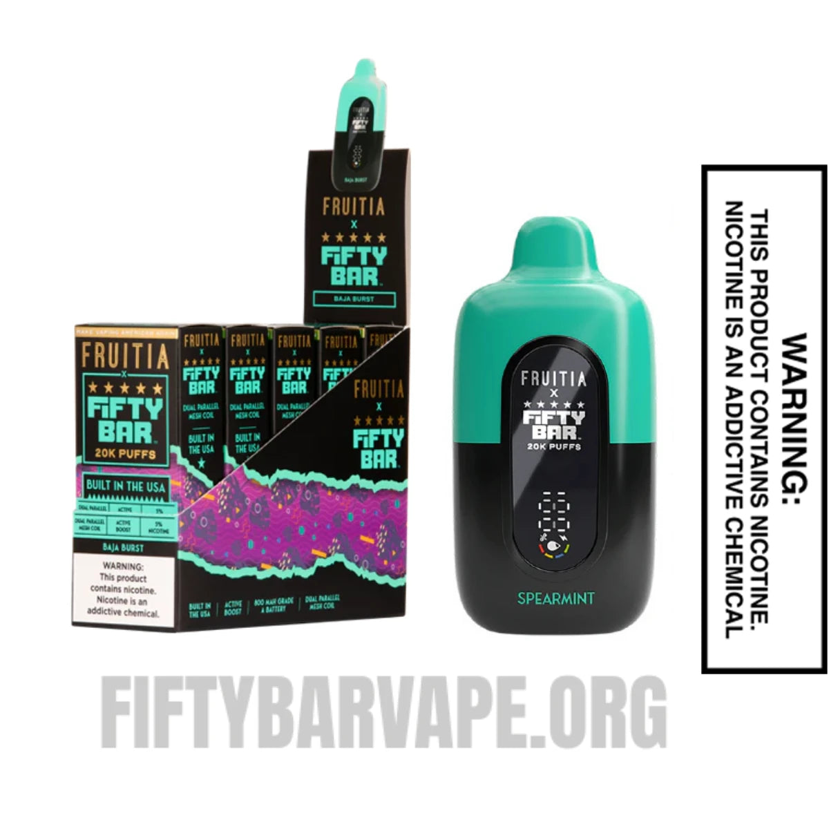 Spearmint Fruitia X Fifty Bar 20K Vape Spearmint Fruitia X Fifty Bar 20K Vape