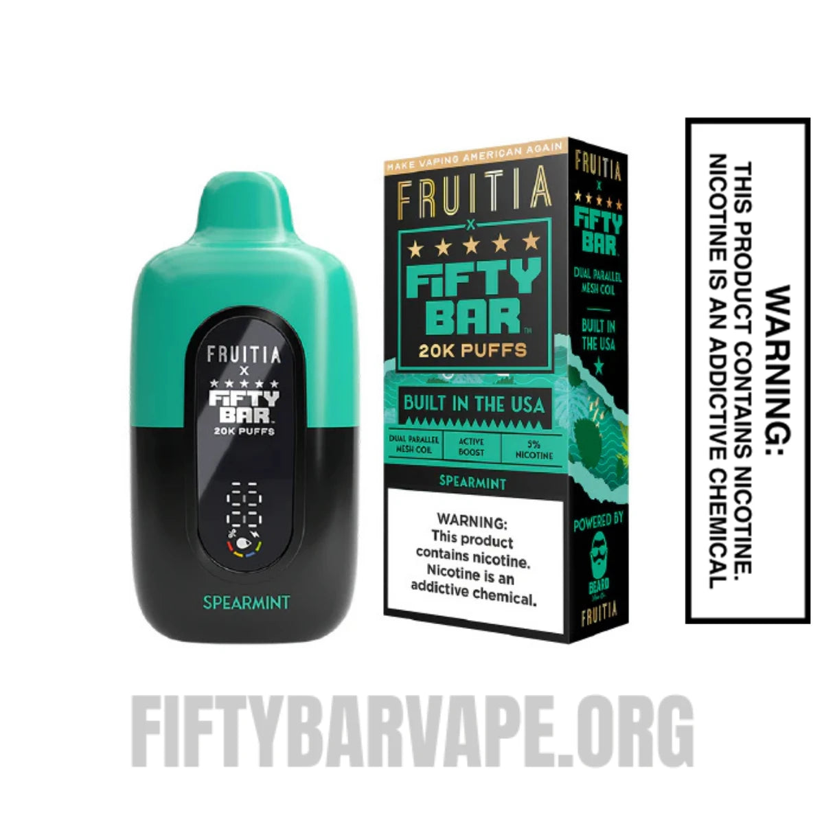 Spearmint Fruitia X Fifty Bar 20K Vape Spearmint Fruitia X Fifty Bar 20K Vape
