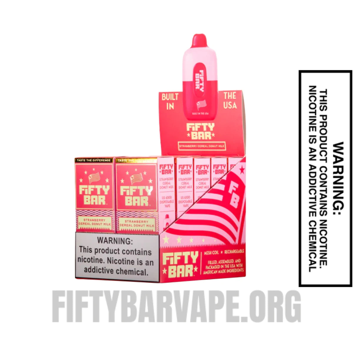 Strawberry Cereal Donut Milk Fifty Bar 20K Disposable Vape With Bundle Pack Strawberry Cereal Donut Milk Fifty Bar 20K Disposable Vape With Bundle Pack