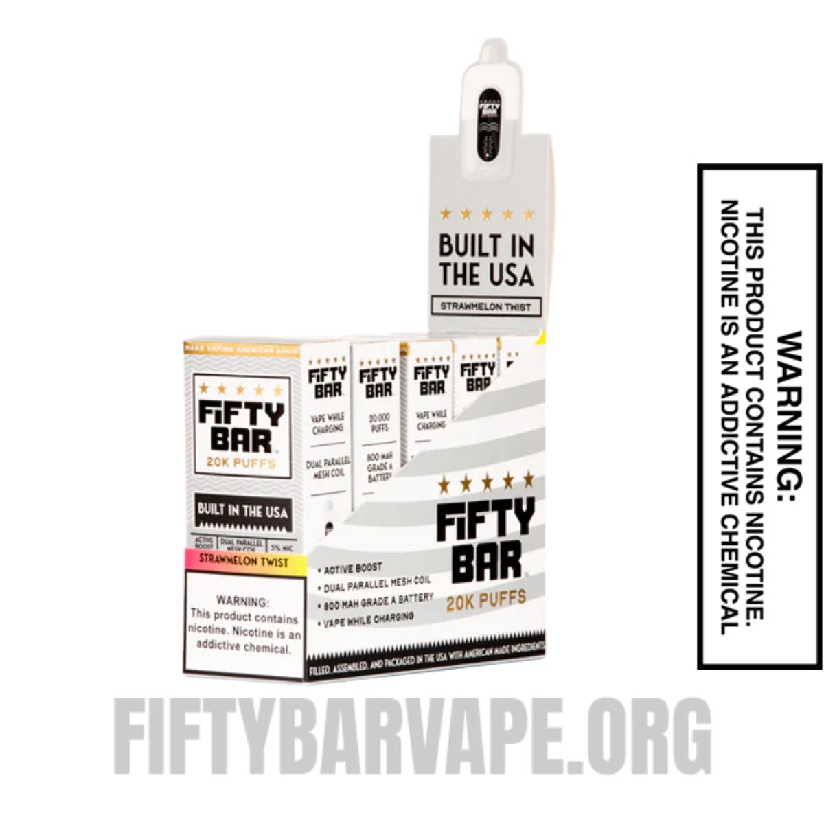 Strawmelon Twist Fifty Bar 20K Disposable Vape With Bundle Pack Strawmelon Twist Fifty Bar 20K Disposable Vape With Bundle Pack