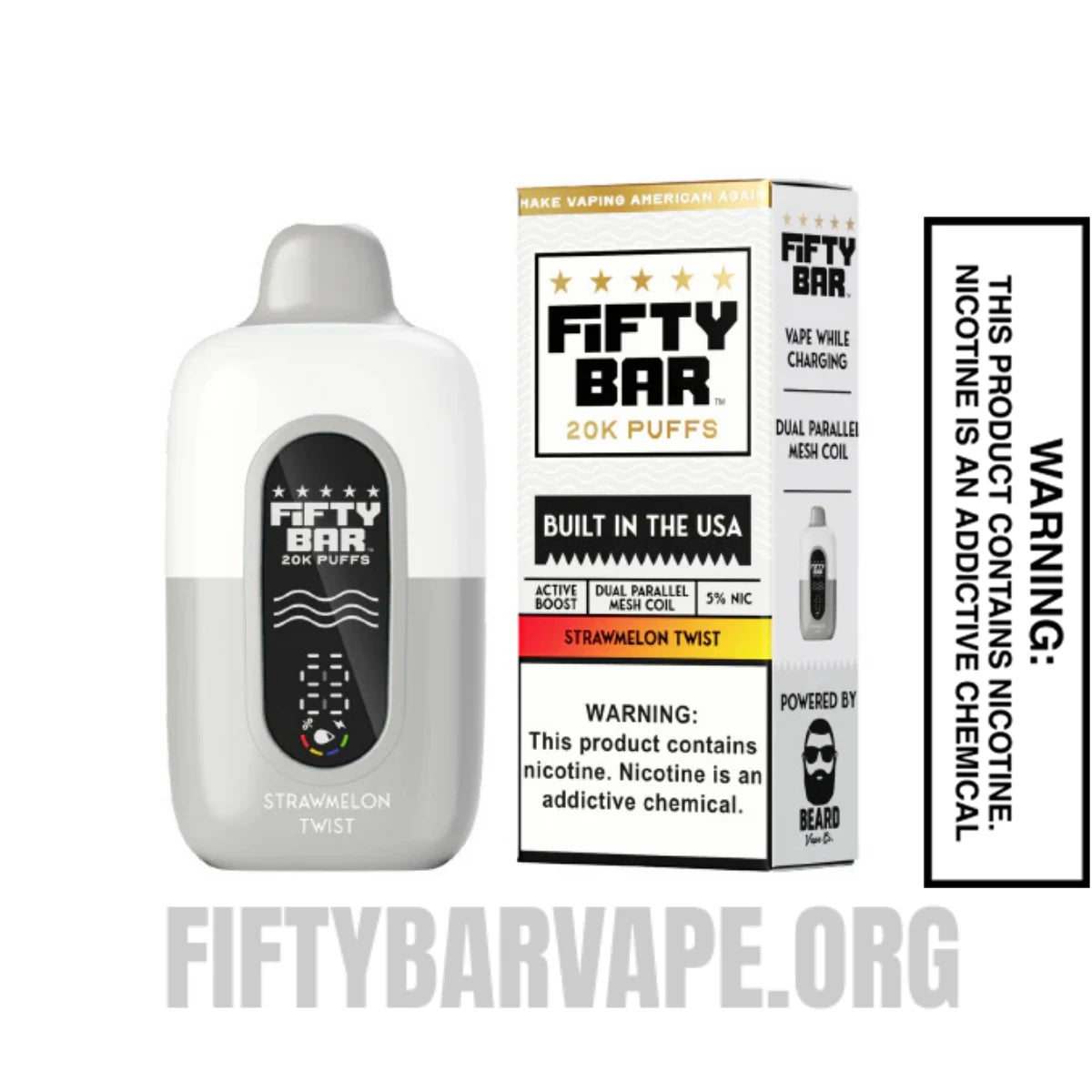 Strawmelon Twist Fifty Bar 20K Disposable Vape With Package Box Strawmelon Twist Fifty Bar 20K Disposable Vape With Package Box