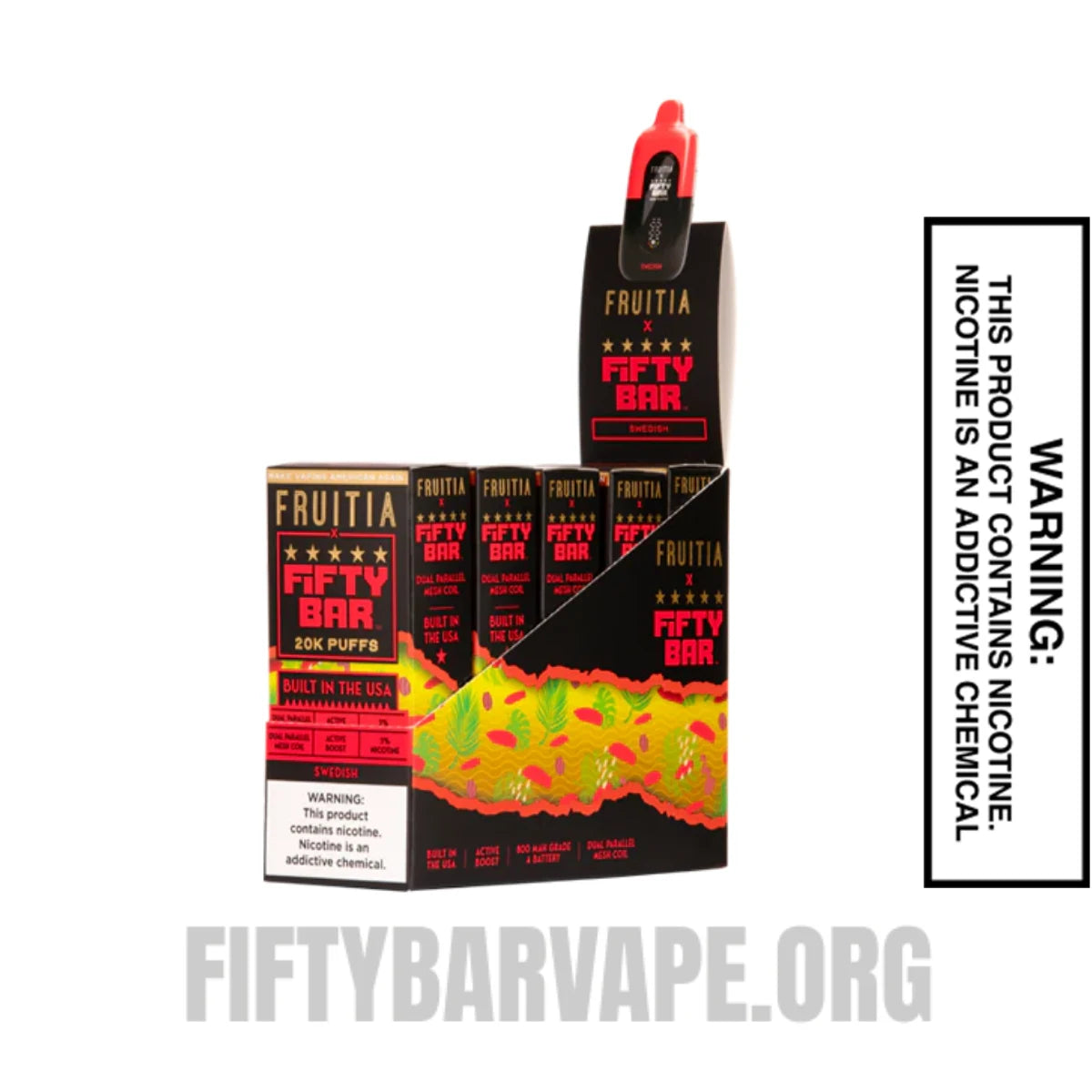 Swedish Fruitia X Fifty Bar 20K Vape With Bundle Pack Swedish Fruitia X Fifty Bar 20K Vape With Bundle Pack