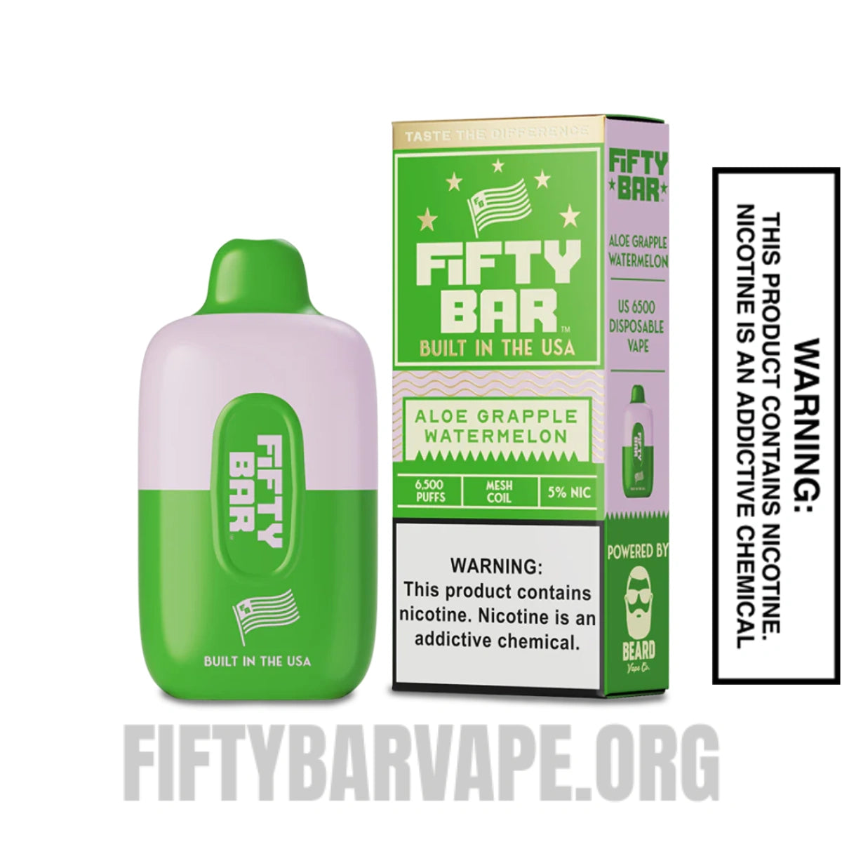 Aloe Grapple Watermelon Fifty Bar Disposable Vape With Package Box