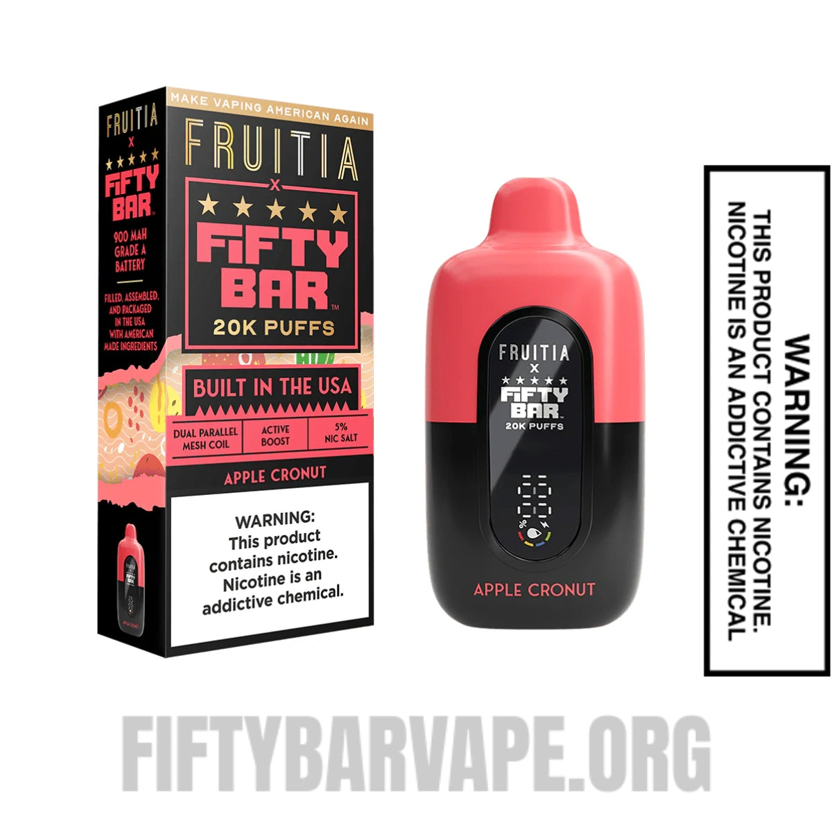 Apple Cronut Fruitia X Fifty Bar 20K Disposable Vape With Package Box