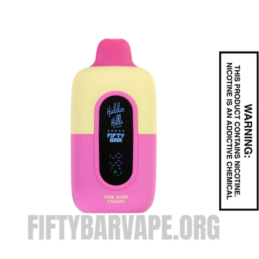 Pink Sour Straws Hidden Hills X Fifty Bar 20K Vape